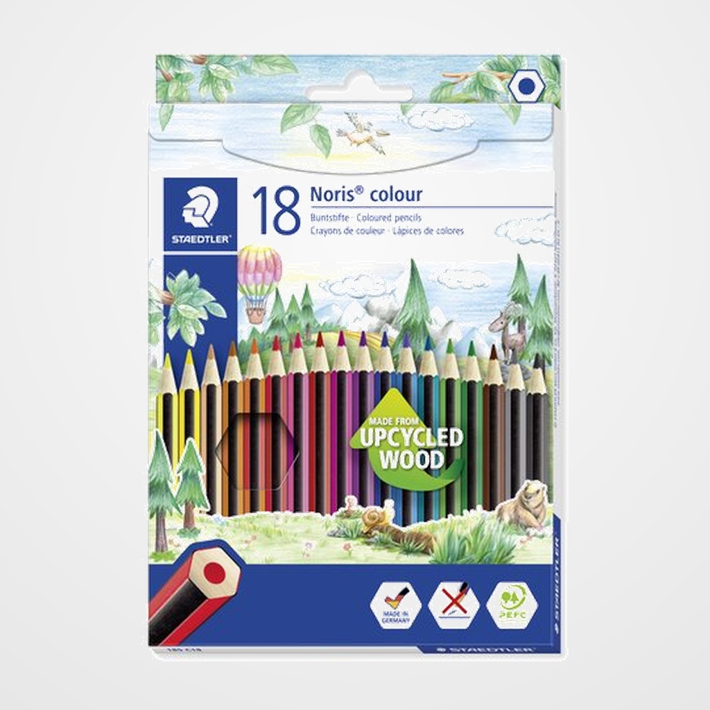 LAPICES de COLORES STAEDTLER 185 NORIS COLOUR WOPEX estuche de 18