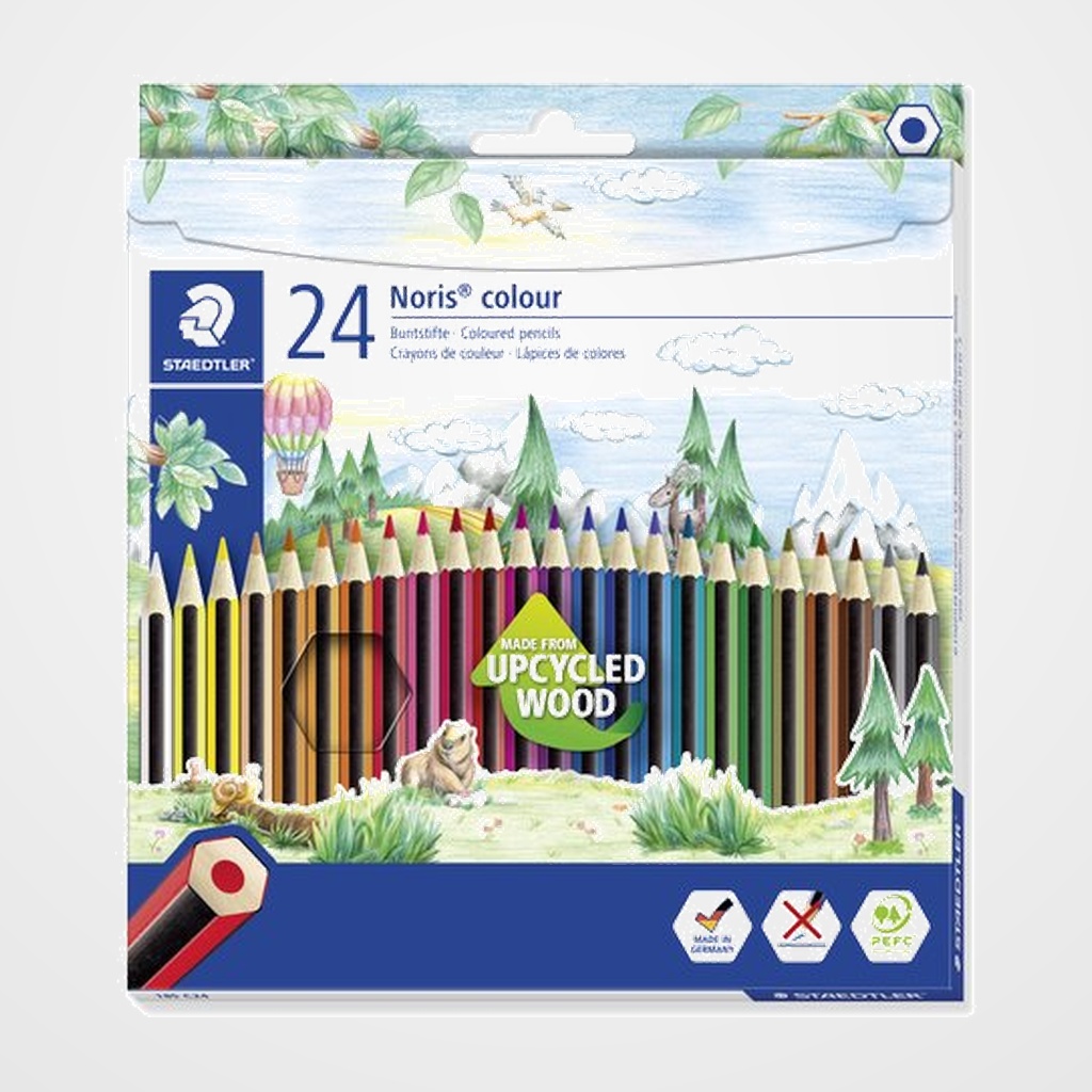 LAPICES de COLORES STAEDTLER 185 NORIS COLOUR WOPEX estuche de 24