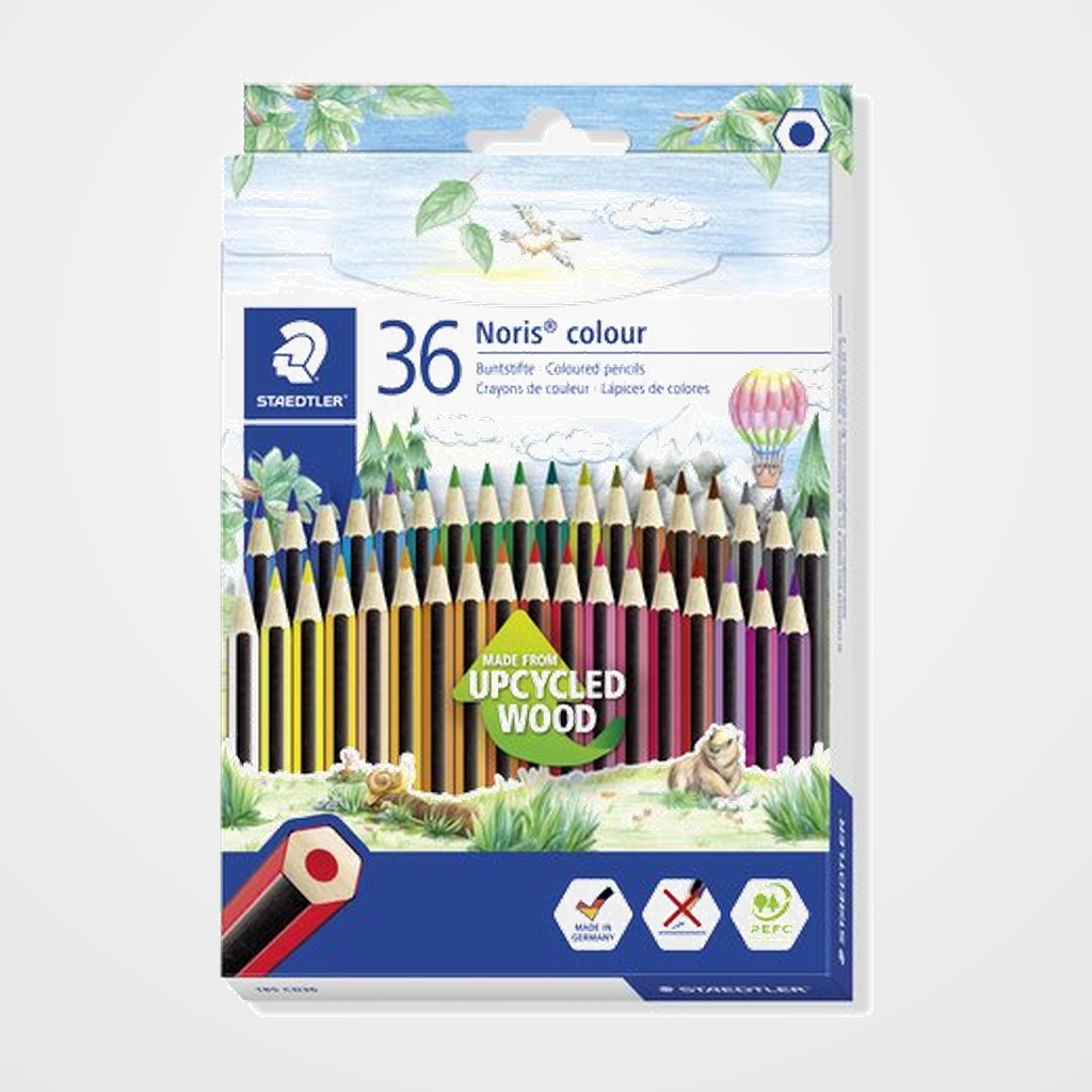 LAPICES de COLORES STAEDTLER 185 NORIS COLOUR WOPEX estuche de 36