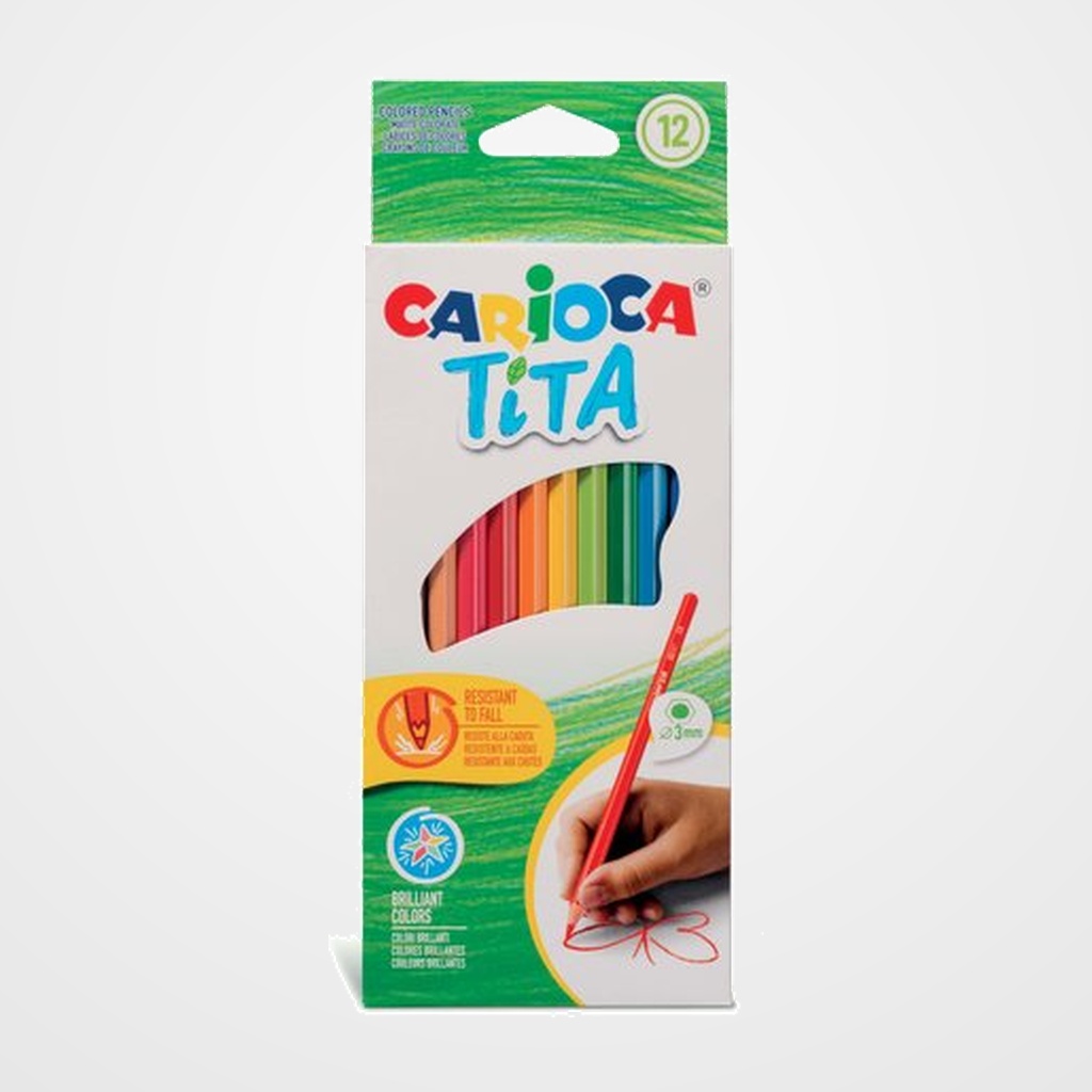 LAPICES de COLORES CARIOCA TITA HEXAGONAL estuche de 12