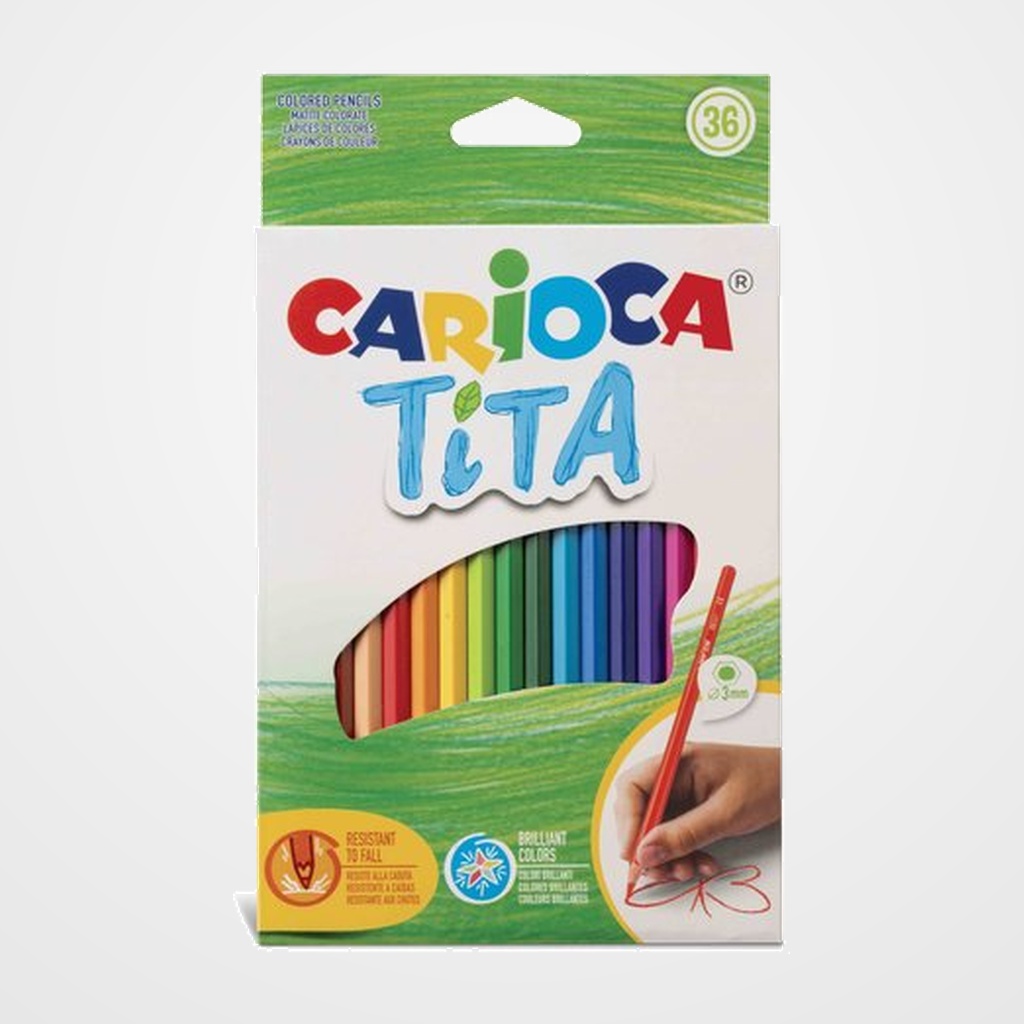 LAPICES de COLORES CARIOCA TITA HEXAGONAL estuche de 36