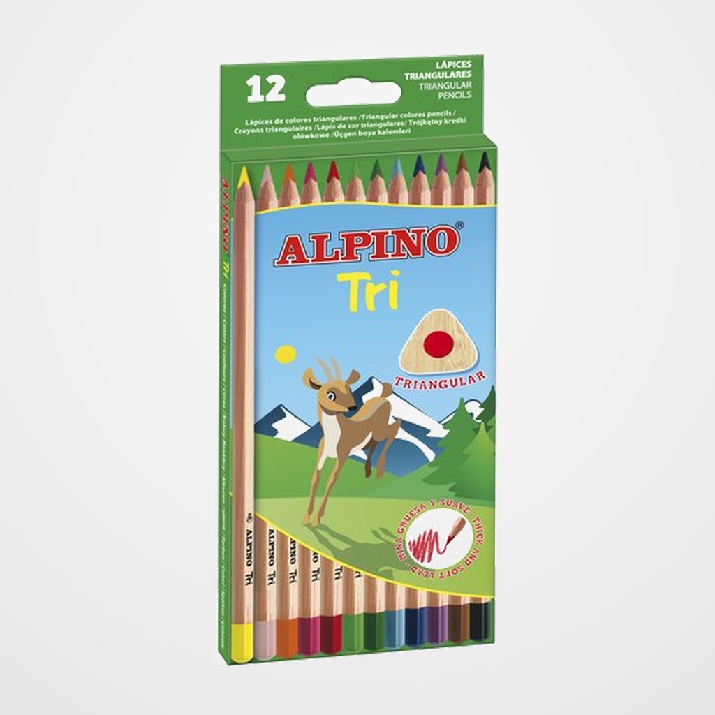 LAPICES de COLORES ALPINO TRI estuche de 12