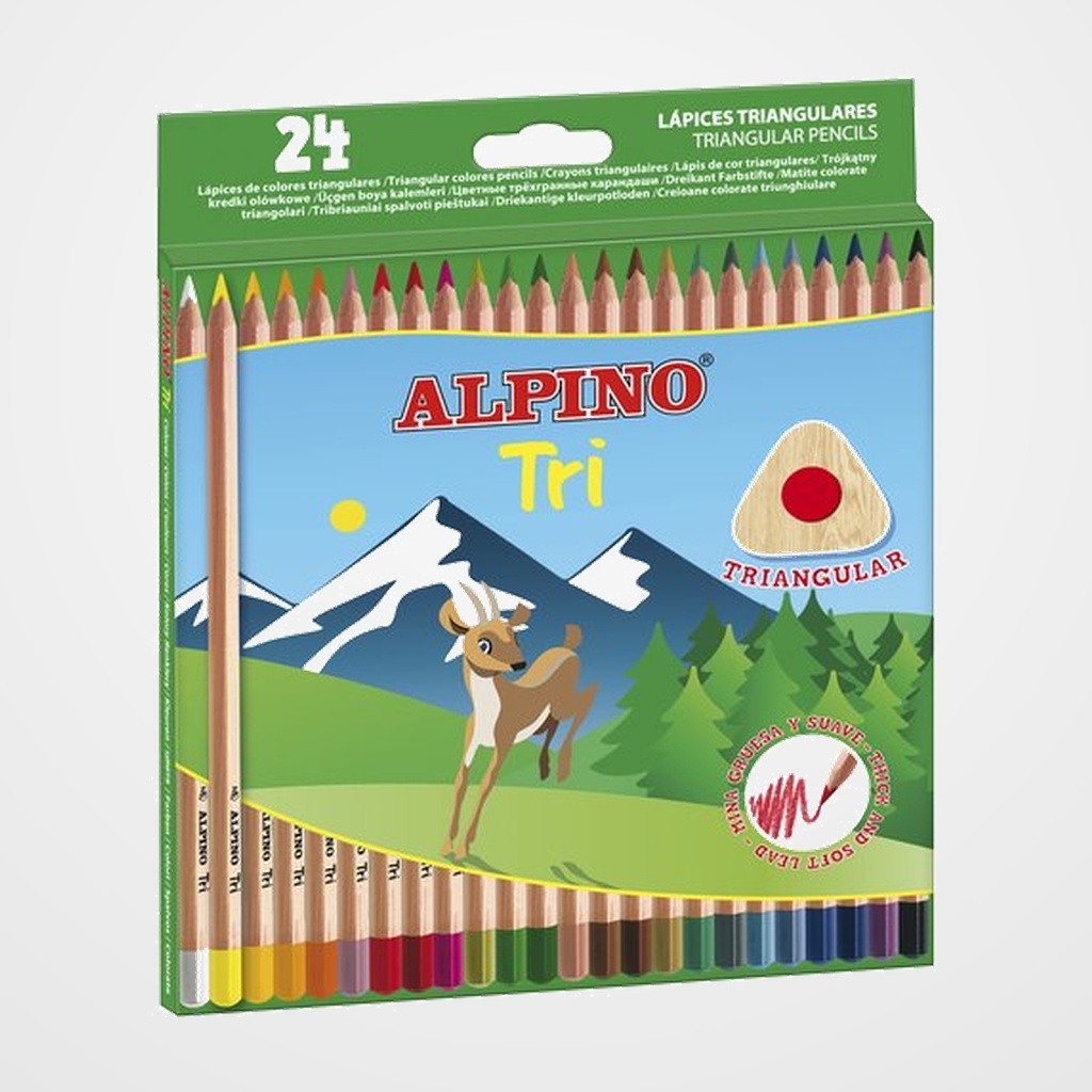 LAPICES de COLORES ALPINO TRI estuche de 24