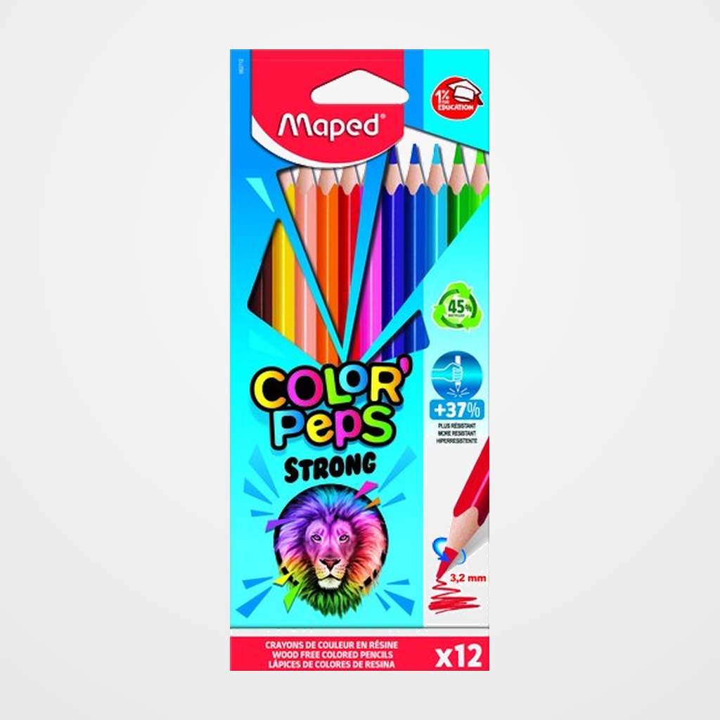 LAPICES de COLORES MAPED COLOR PEPS RESINA Estuche de 12