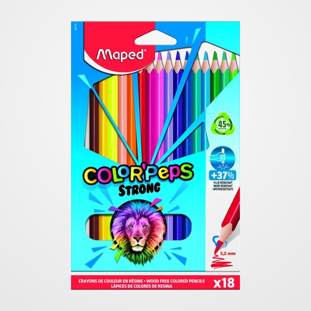 LAPICES de COLORES MAPED COLOR PEPS RESINA Estuche de 18