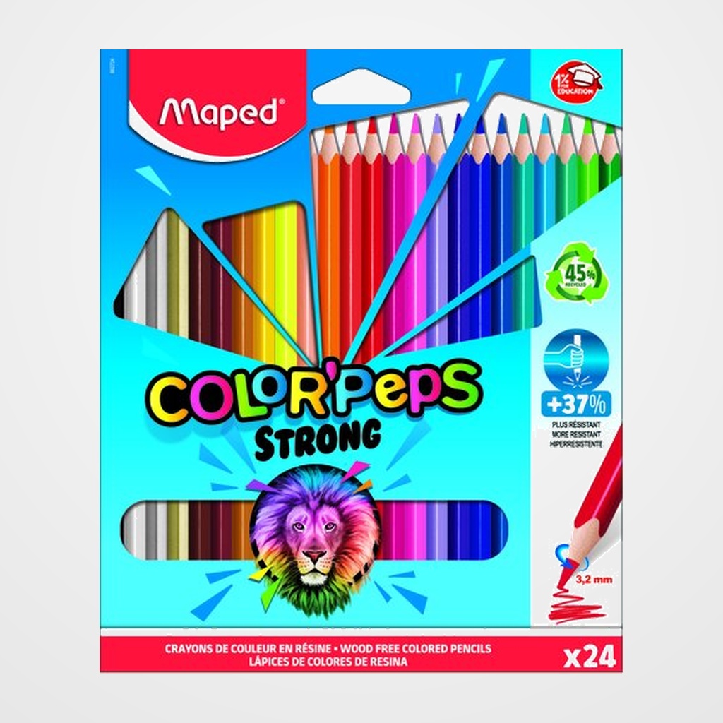 LAPICES de COLORES MAPED COLOR PEPS RESINA Estuche de 24