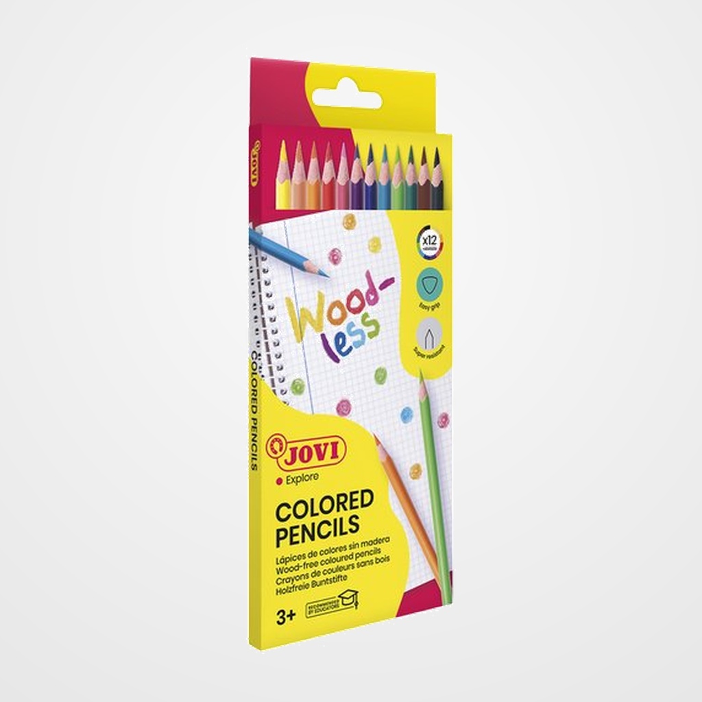 LAPICES de COLORES JOVI WOODLESS TRIANGULAR estuche de 12