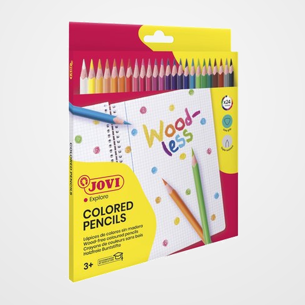 LAPICES de COLORES JOVI WOODLESS TRIANGULAR estuche de 24