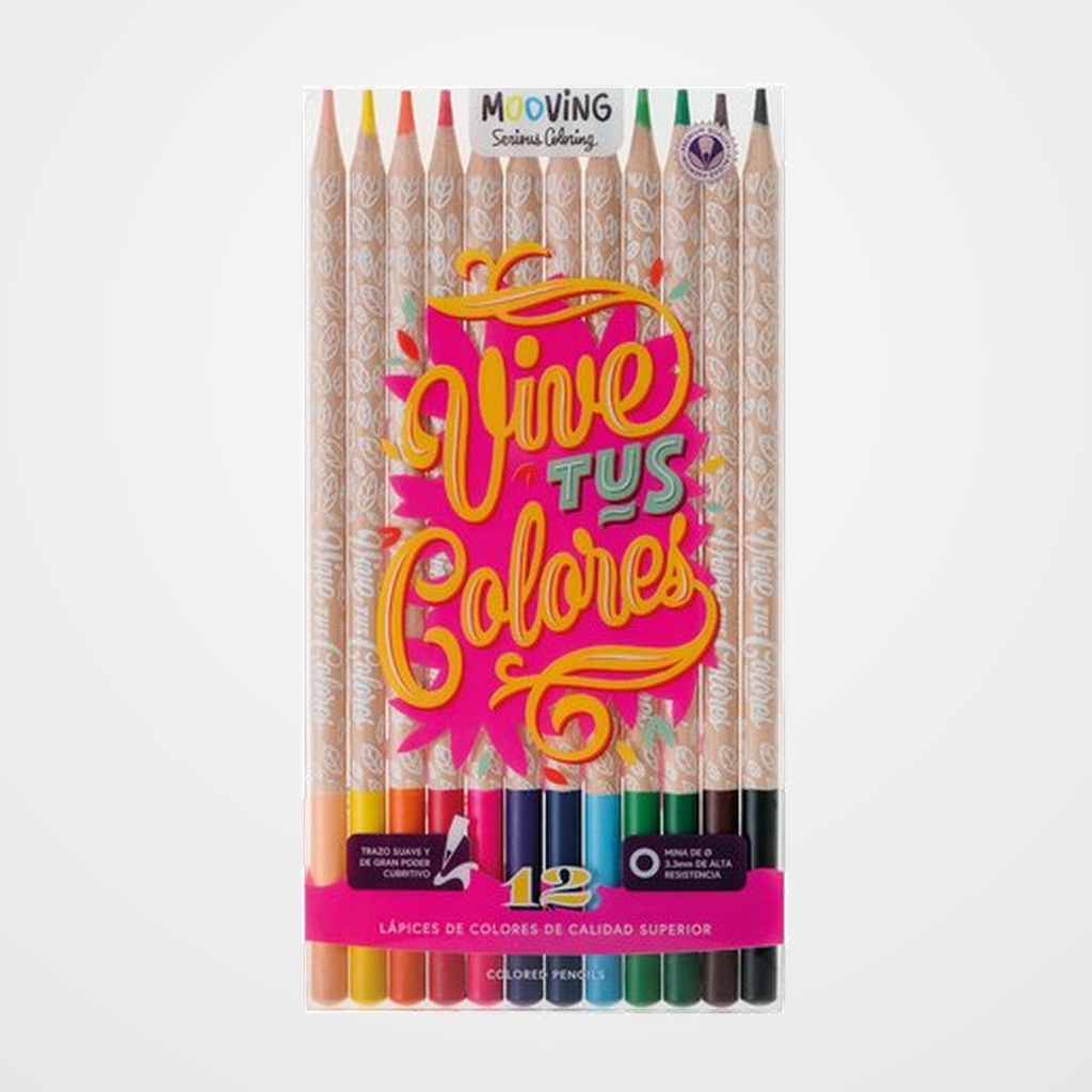 LAPICES de COLORES MOOVING ESTUCHE de 12