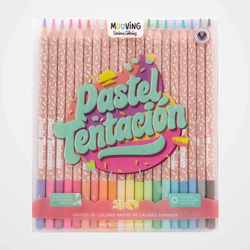 LAPICES de COLORES MOOVING PASTEL ESTUCHE de 20