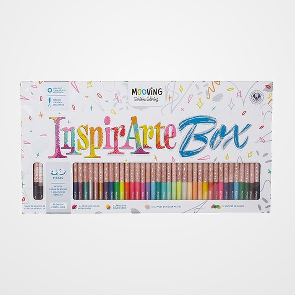 LAPICES de COLORES MOOVING SET INSPIRATE BOX 40 PIEZAS
