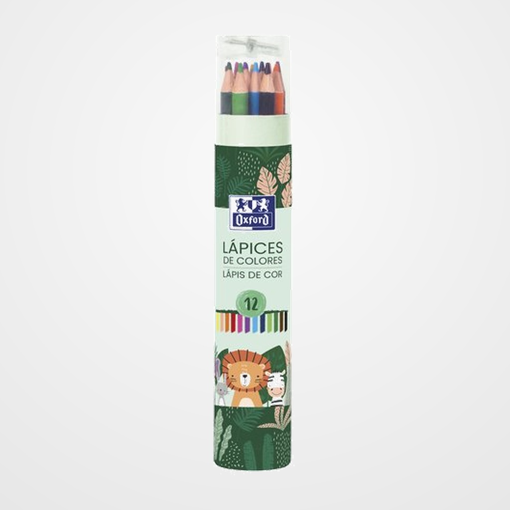LAPICES de COLORES OXFORD OXFANIMALS KIDS ESTUCHE de 12