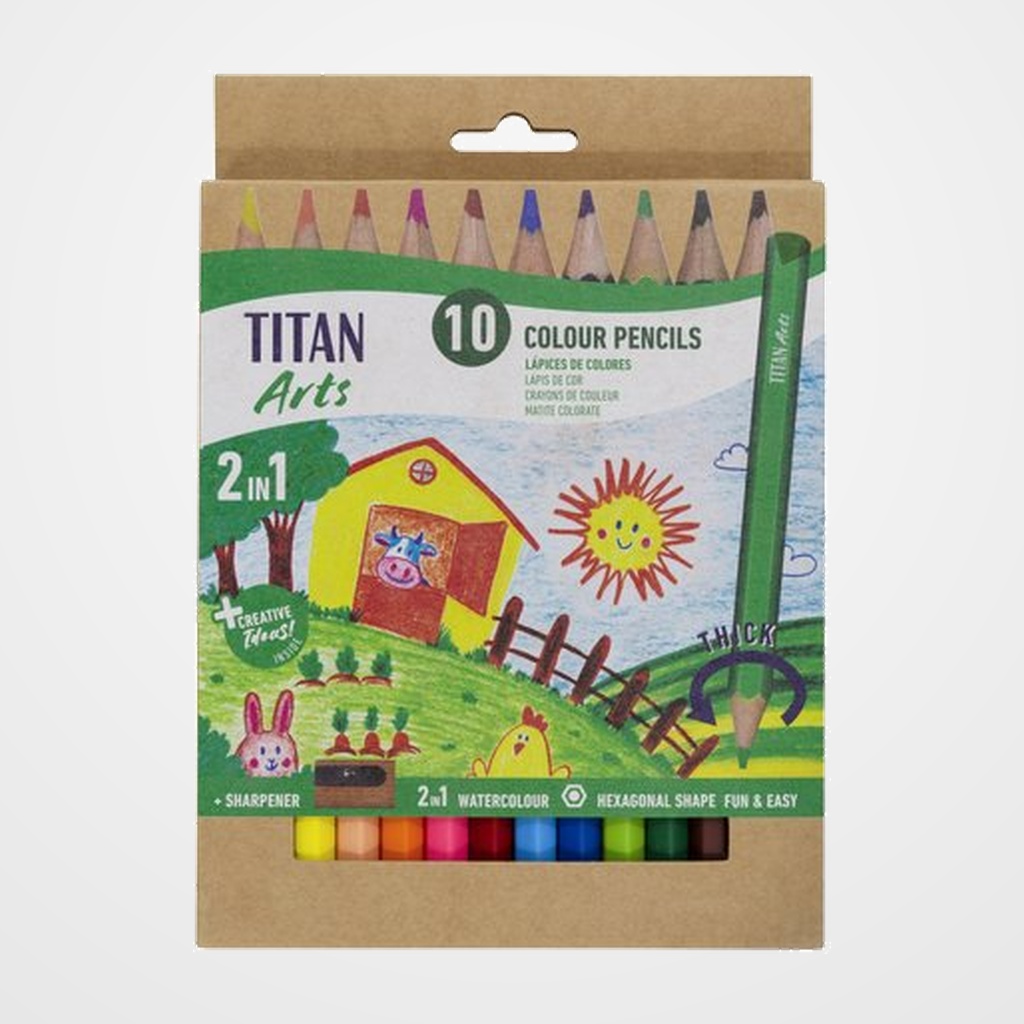 LAPICES ACUARELABLES TITAN ARTS CREATIVE ESTUCHE de 10