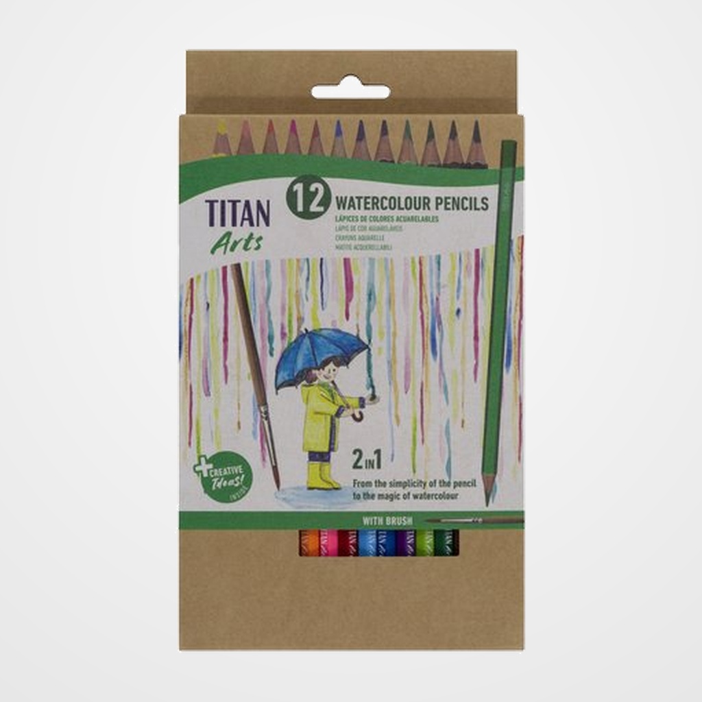 LAPICES ACUARELABLES TITAN ARTS CREATIVE ESTUCHE de 12