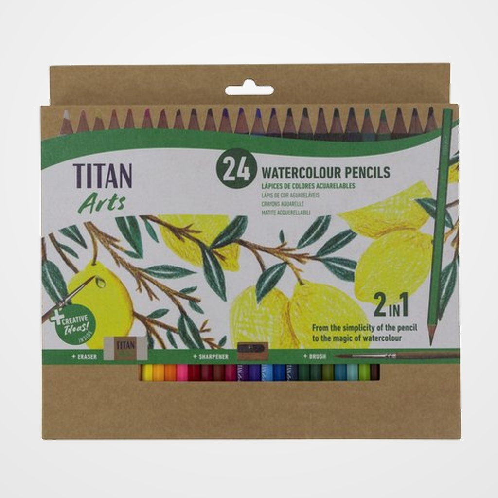 LAPICES ACUARELABLES TITAN ARTS CREATIVE ESTUCHE de 24