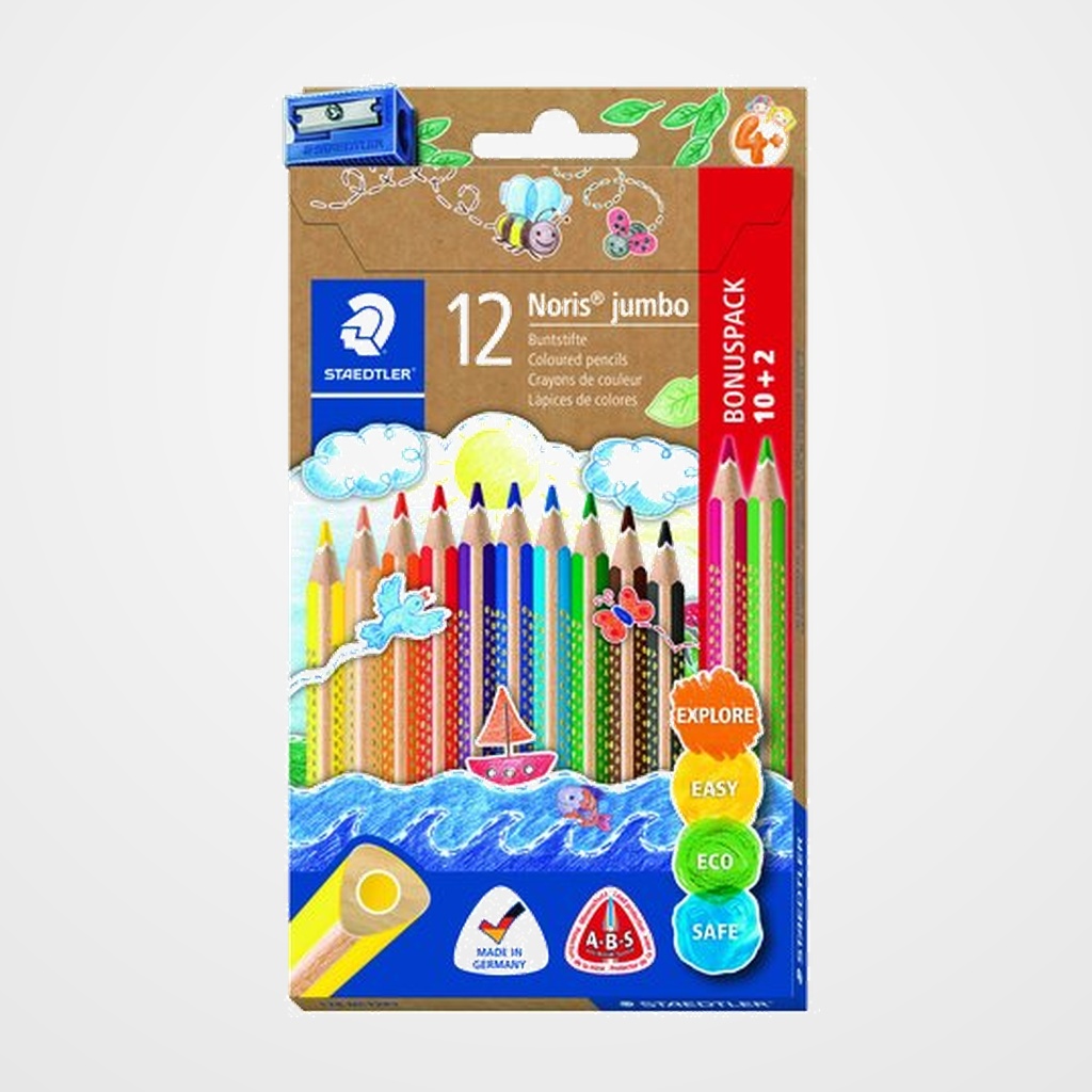 LAPICES de COLORES STAEDTLER 128/188 NORIS CLUB TRIPLUS JUMBO Estuche de 12