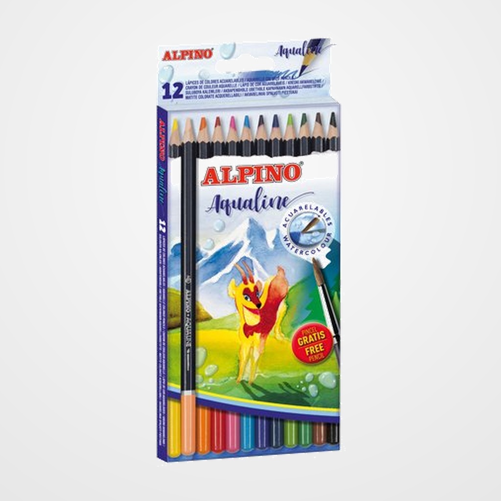 LAPICES ACUARELABLES ALPINO AQUALINE estuche de 12