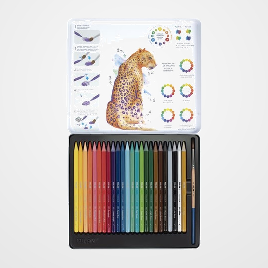 LAPICES ACUARELABLES MILAN ESTUCHE METAL de 24