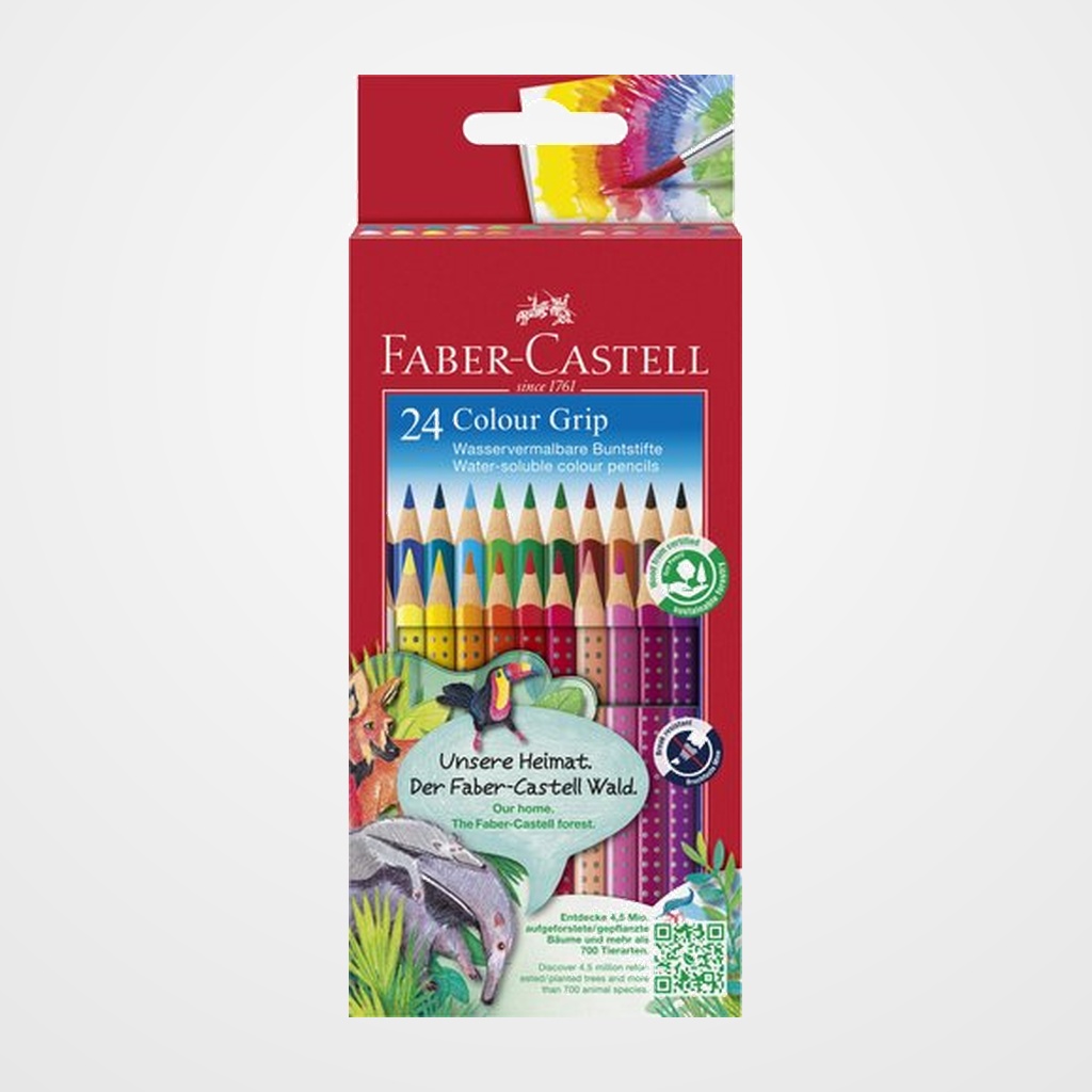 LAPICES ACUARELABLES FABER-CASTELL COLOUR GRIP estuche de 24