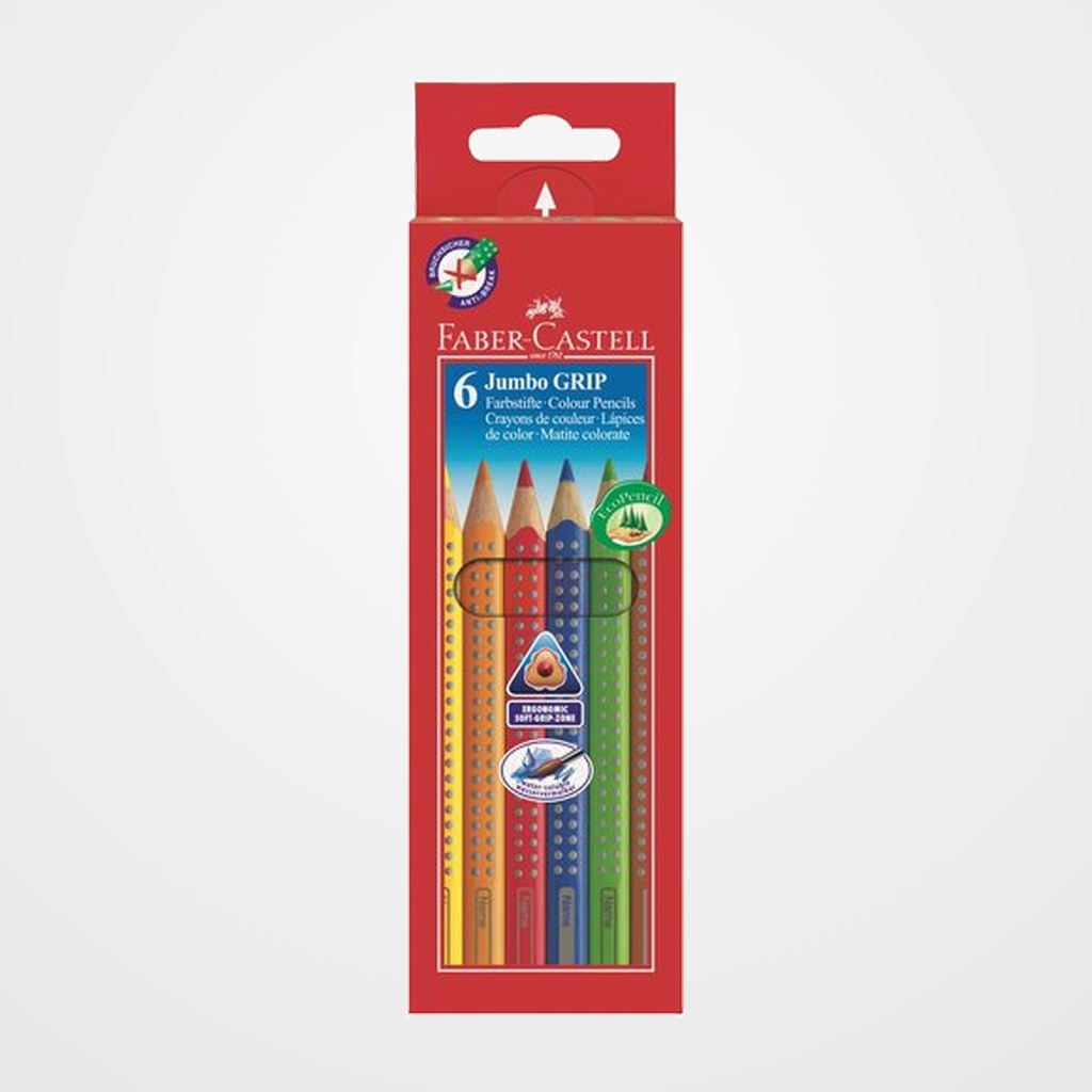 LAPICES ACUARELABLES FABER-CASTELL JUMBO GRIP estuche de  6