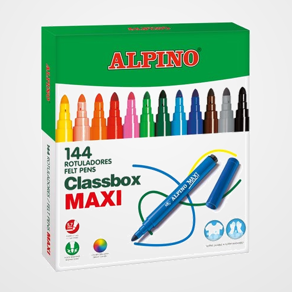 ROTULADOR FIBRA ALPINO MAXI CAJA de 144
