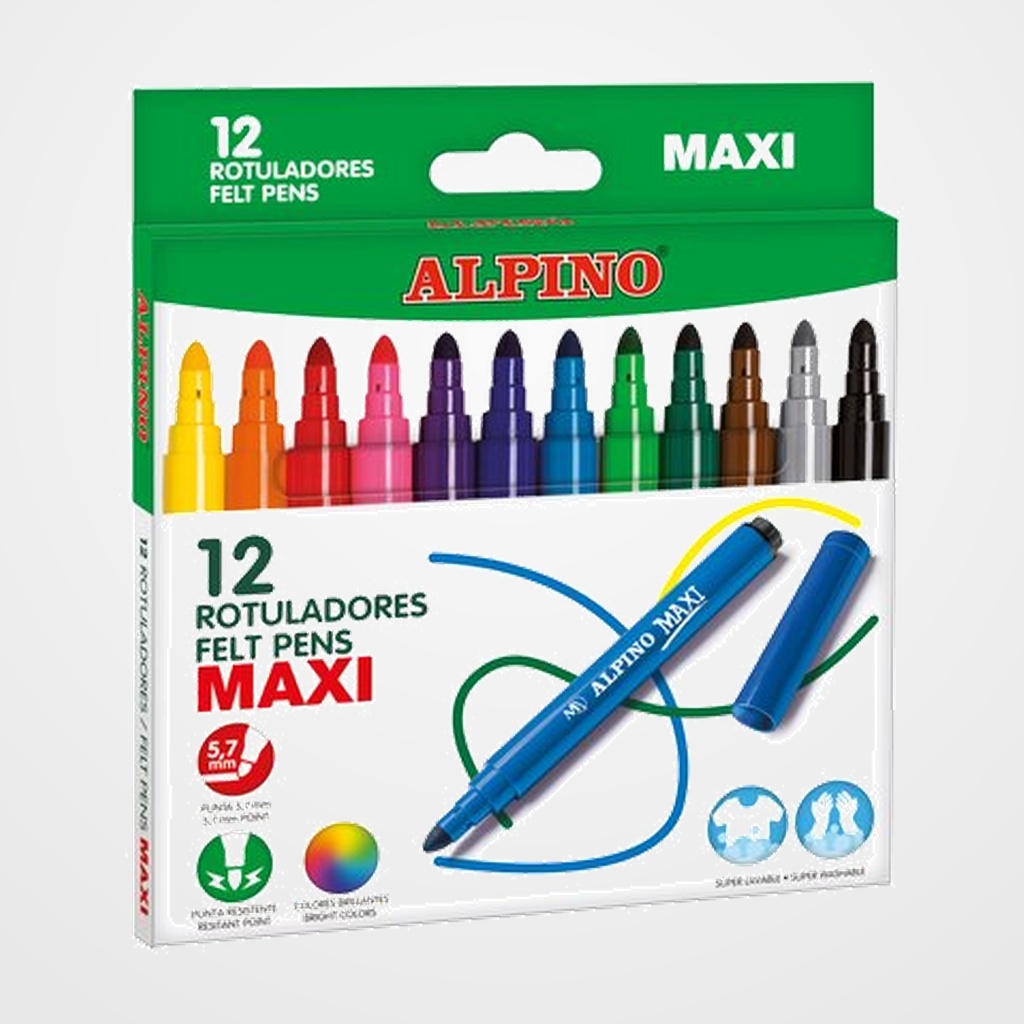 ROTULADOR FIBRA ALPINO MAXI ESTUCHE de 12