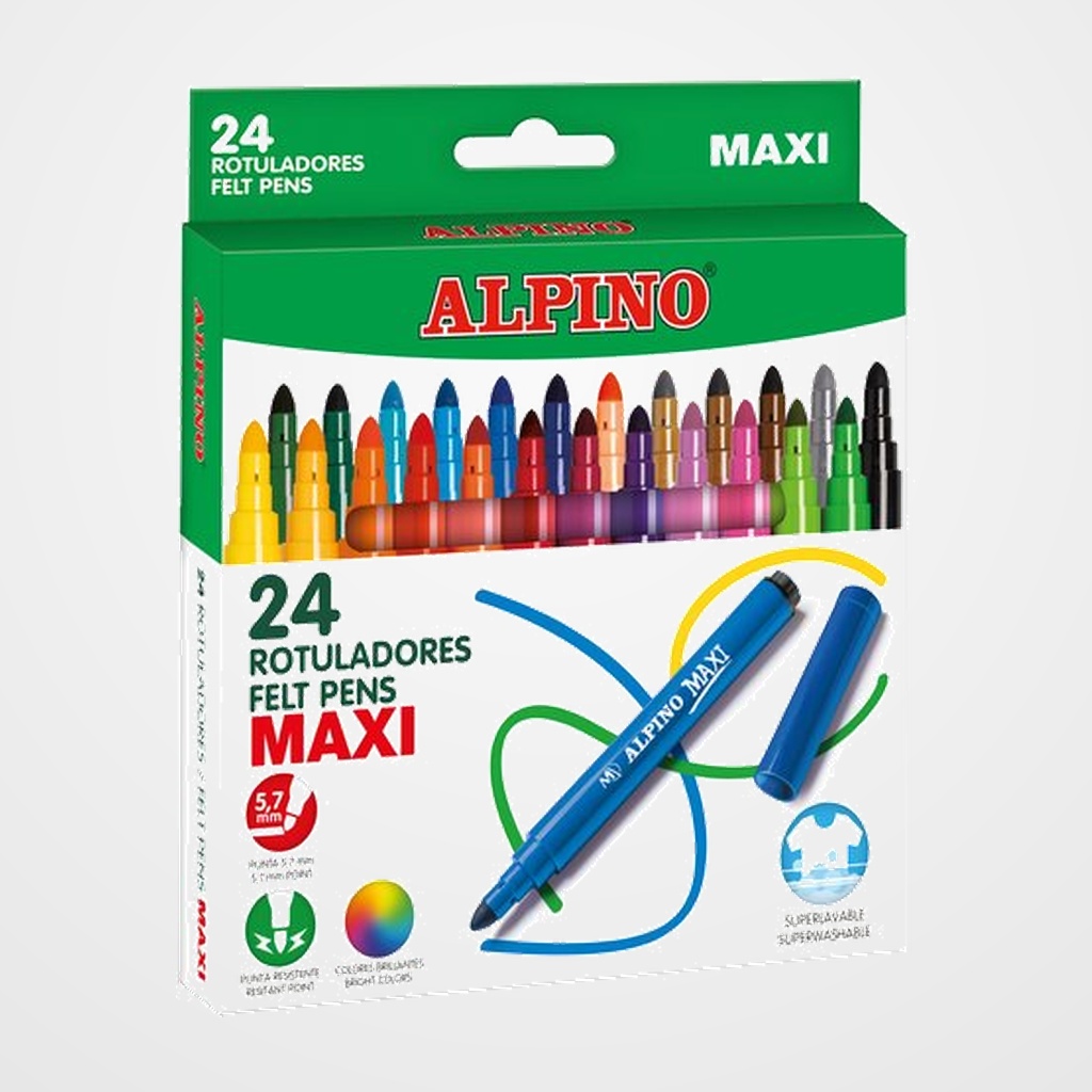 ROTULADOR FIBRA ALPINO MAXI ESTUCHE de 24