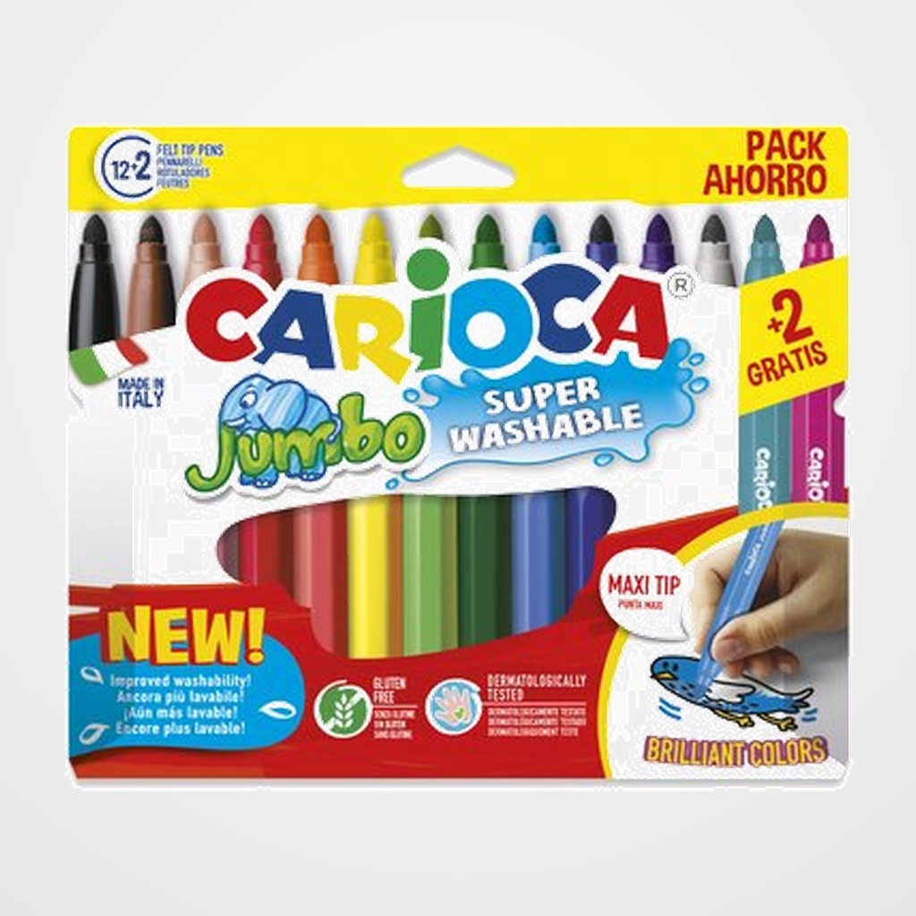 ROTULADOR FIBRA CARIOCA JUMBO ESTUCHE de 12