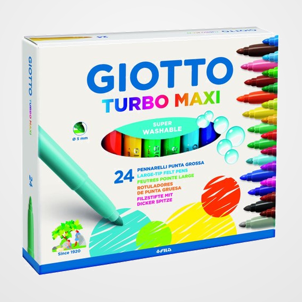 ROTULADOR FIBRA GIOTTO TURBO MAXI  ESTUCHE de 24