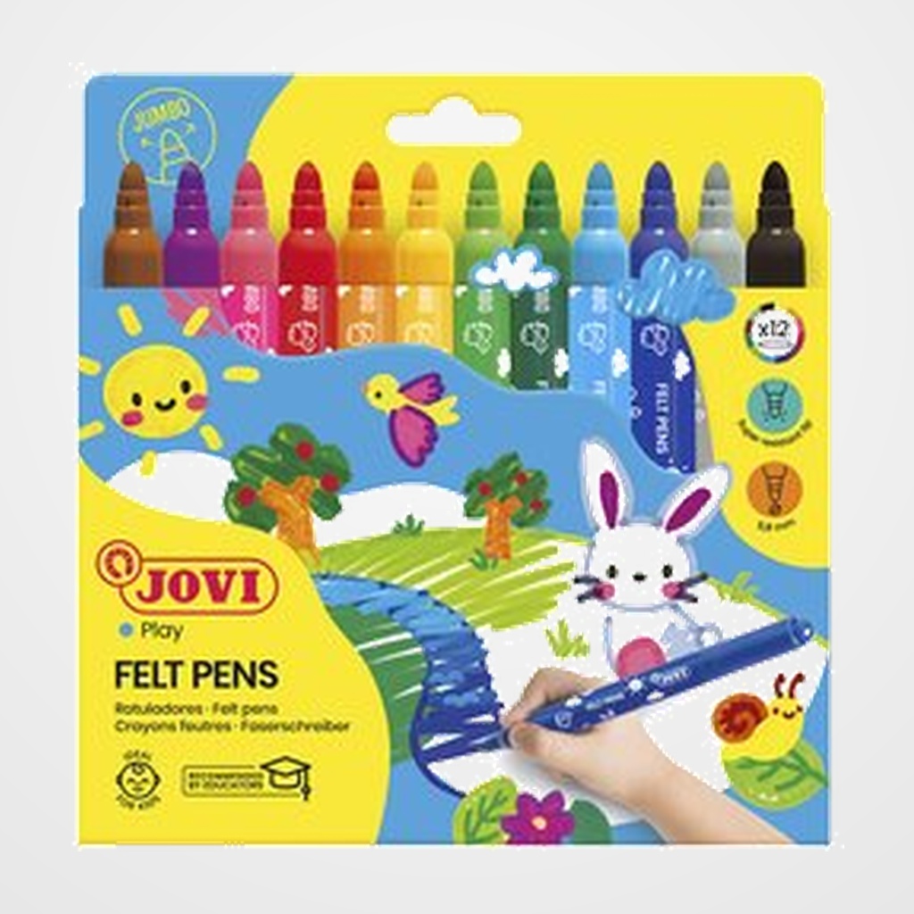 ROTULADOR FIBRA JOVI MAXI  ESTUCHE de 12