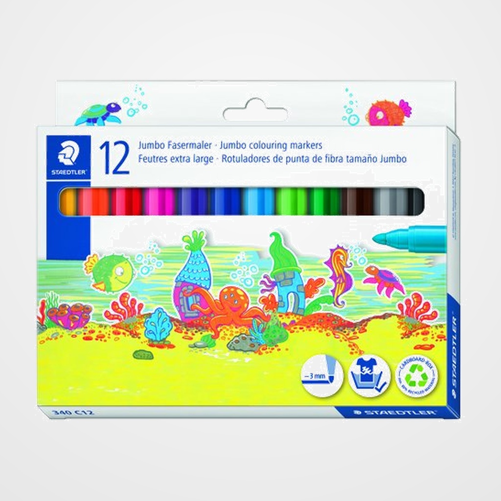 ROTULADOR FIBRA STAEDTLER  340 WATERCOLOUR ESTUCHE de 12