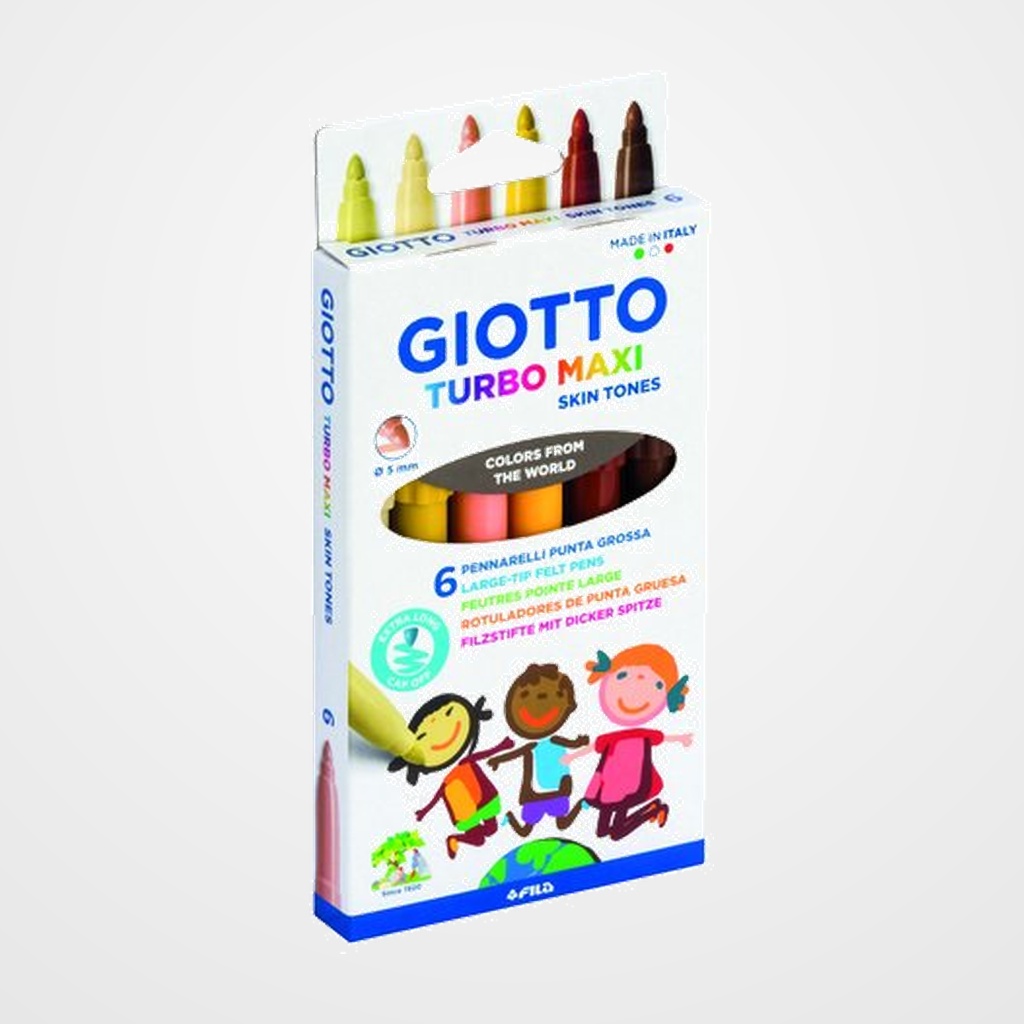 ROTULADOR FIBRA GIOTTO TURBO MAXI SKIN TONES ESTUCHE DE 6