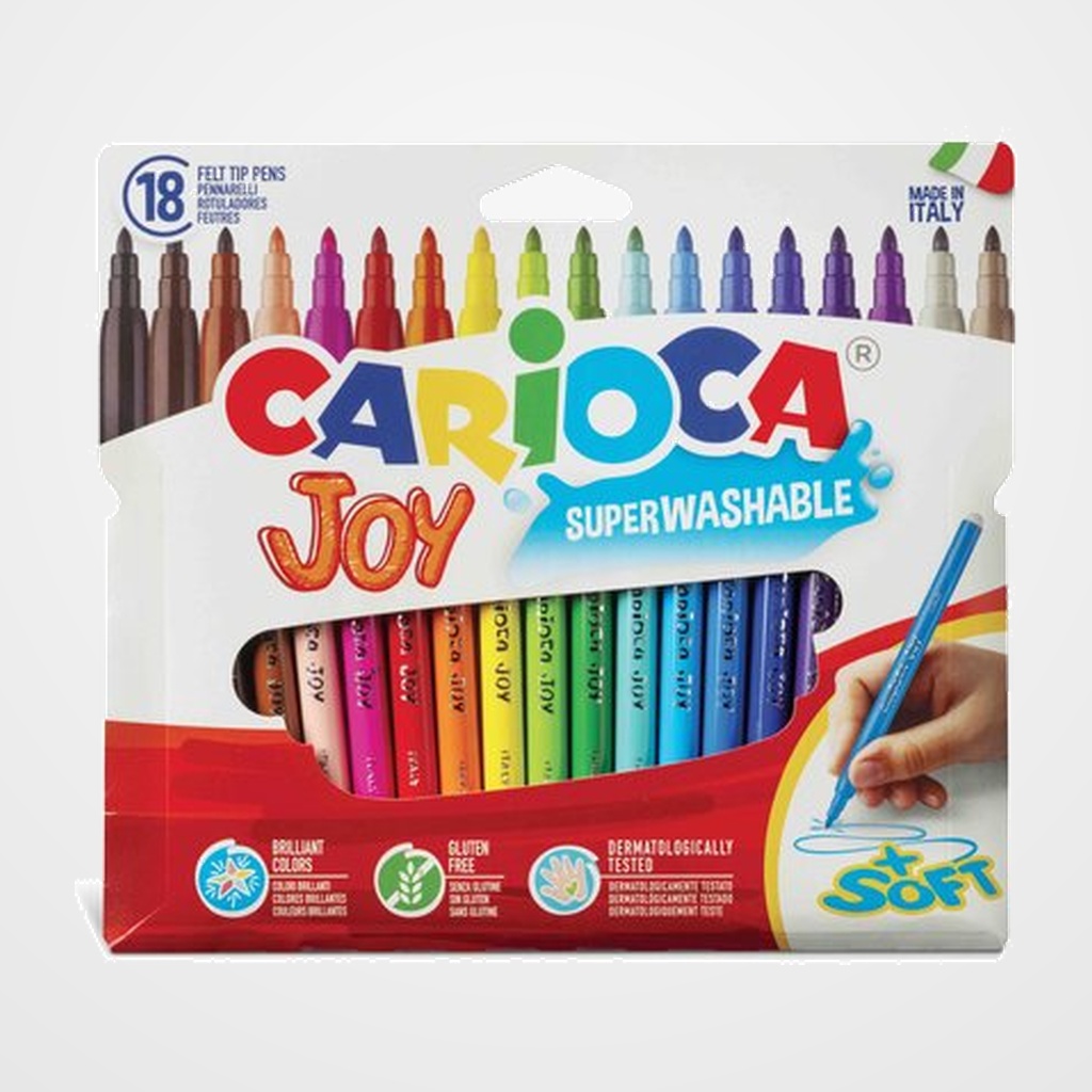 ROTULADOR FIBRA CARIOCA JOY ESTUCHE de 18
