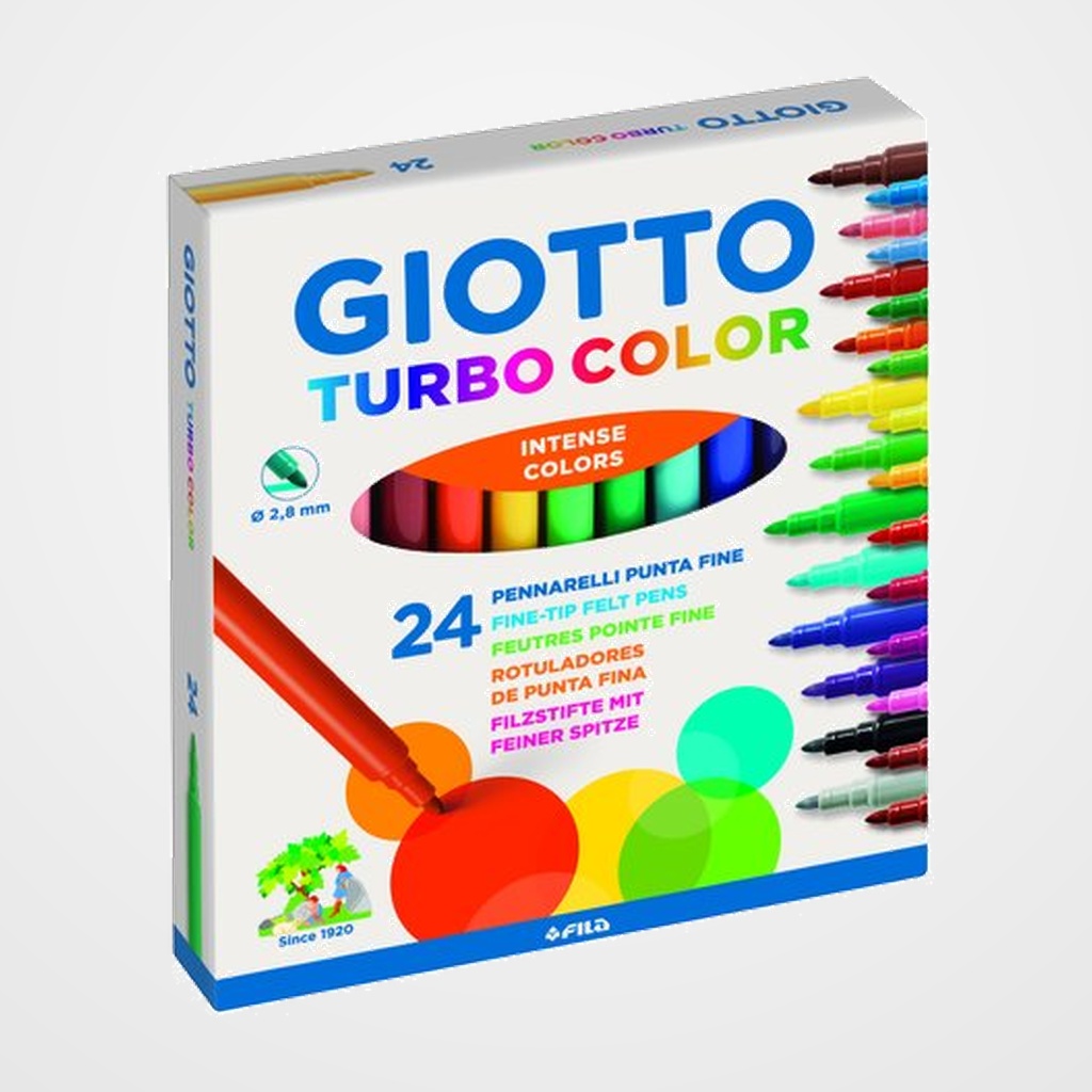 ROTULADOR FIBRA GIOTTO TURBO COLOR  ESTUCHE de 24