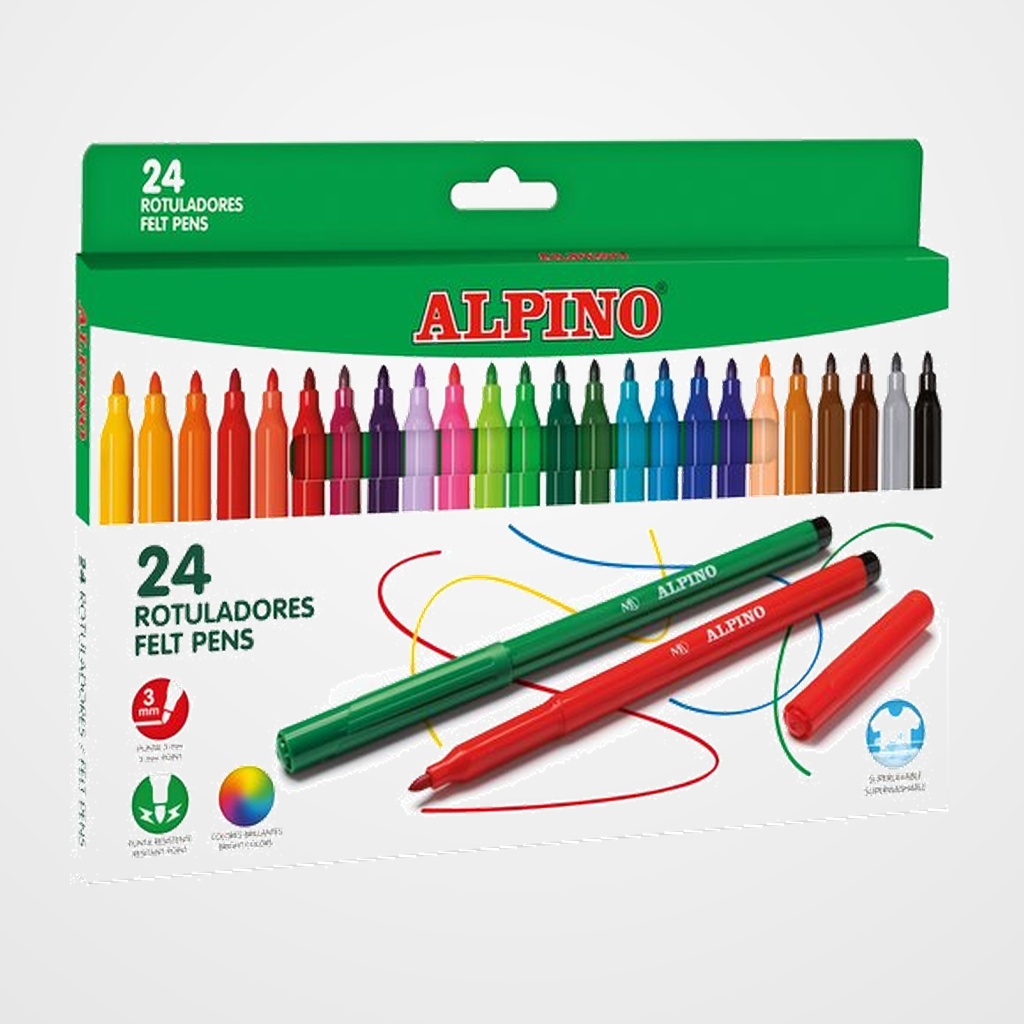 ROTULADOR FIBRA ALPINO STANDARD  ESTUCHE de 24
