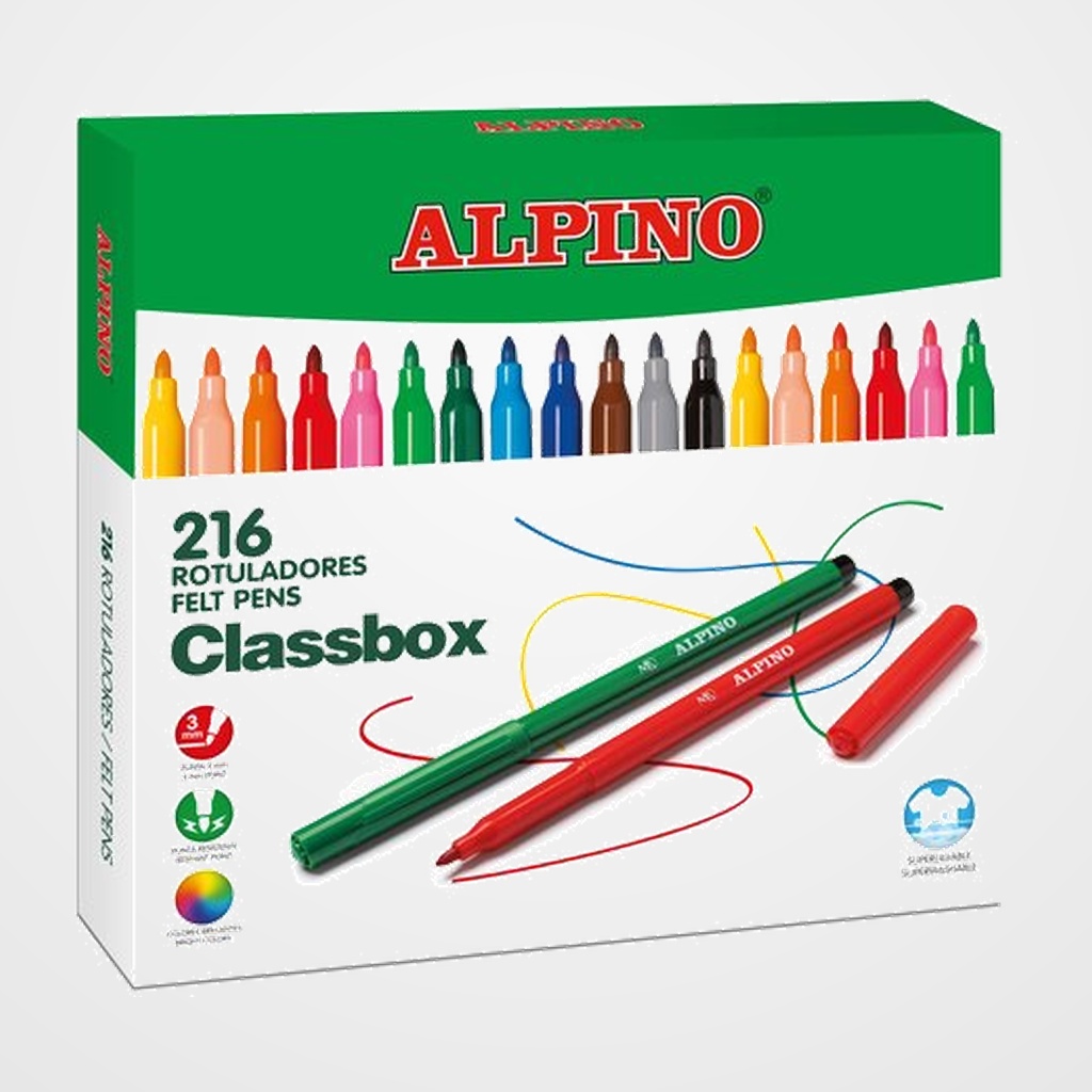 ROTULADOR FIBRA ALPINO STANDARD ECONOMY PACK de 216