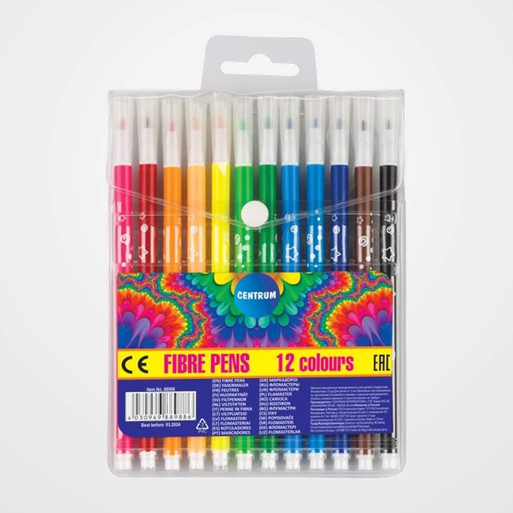 ROTULADOR FIBRA CENTRUM ART ESTUCHE de 12