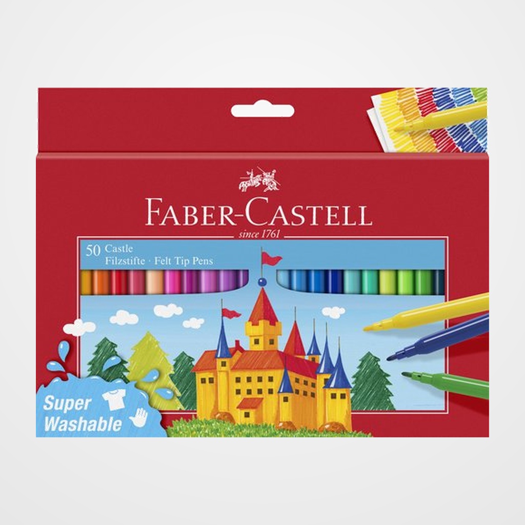 ROTULADOR FIBRA FABER-CASTELL ESCOLAR CAJA de 50