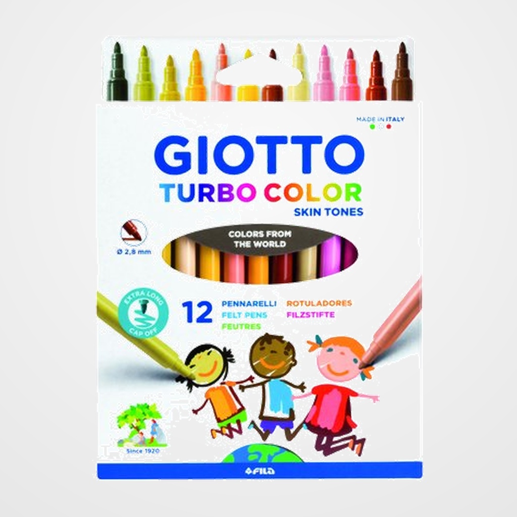 ROTULADOR FIBRA GIOTTO TURBO COLOR SKIN TONES ESTUCHE de 12