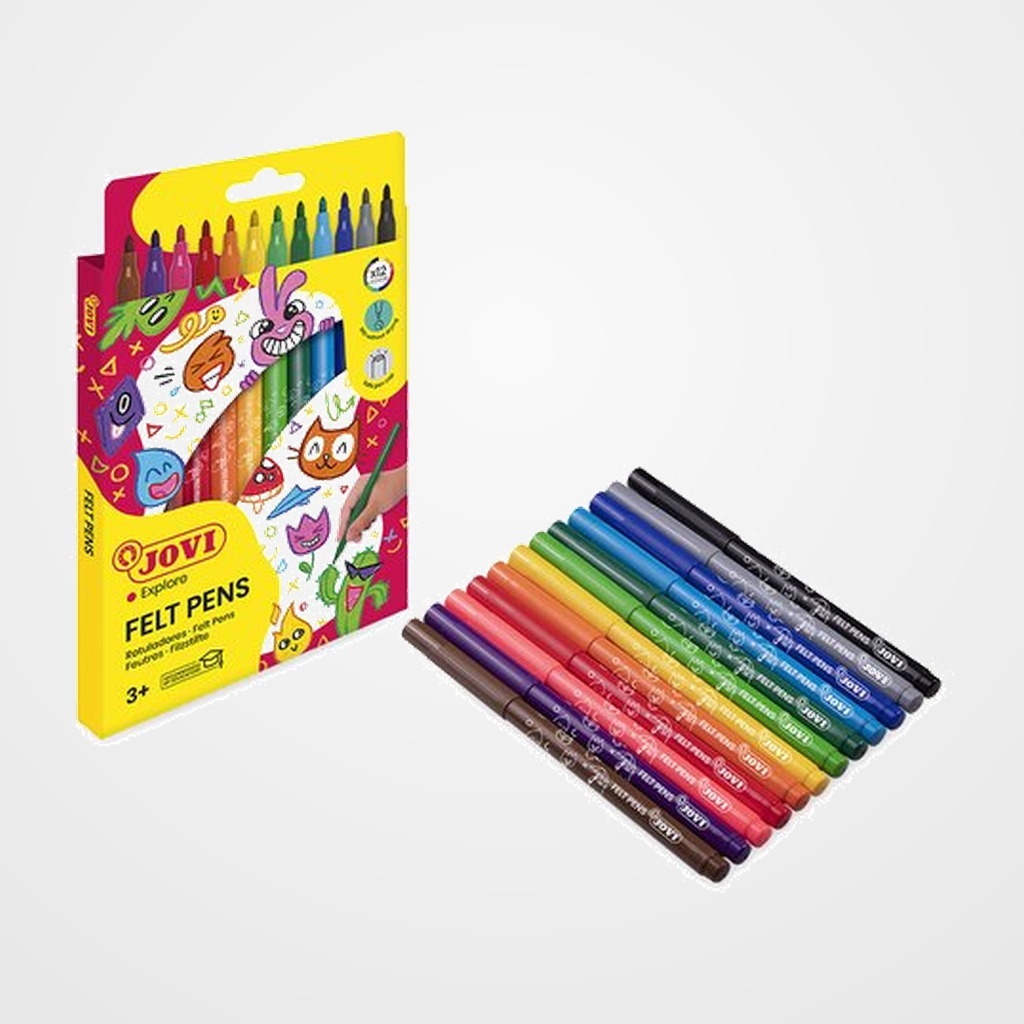 ROTULADOR FIBRA JOVI  ESTUCHE de 12