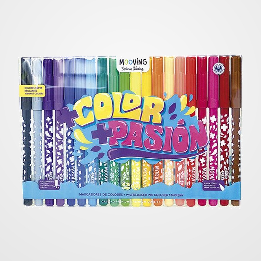 ROTULADOR FIBRA MOOVING COLORES BRILLANTES ESTUCHE de 20