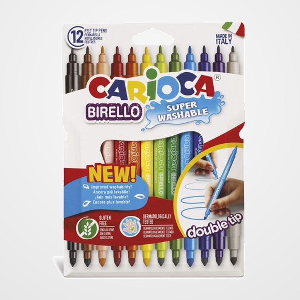 ROTULADOR FIBRA CARIOCA BIRELLO DOBLE CAJA de 12