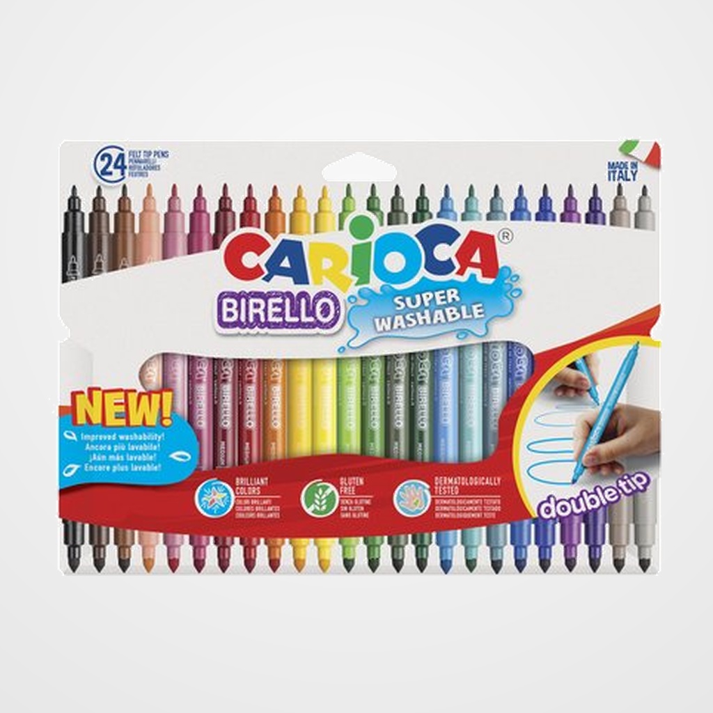 ROTULADOR FIBRA CARIOCA BIRELLO DOBLE CAJA de 24