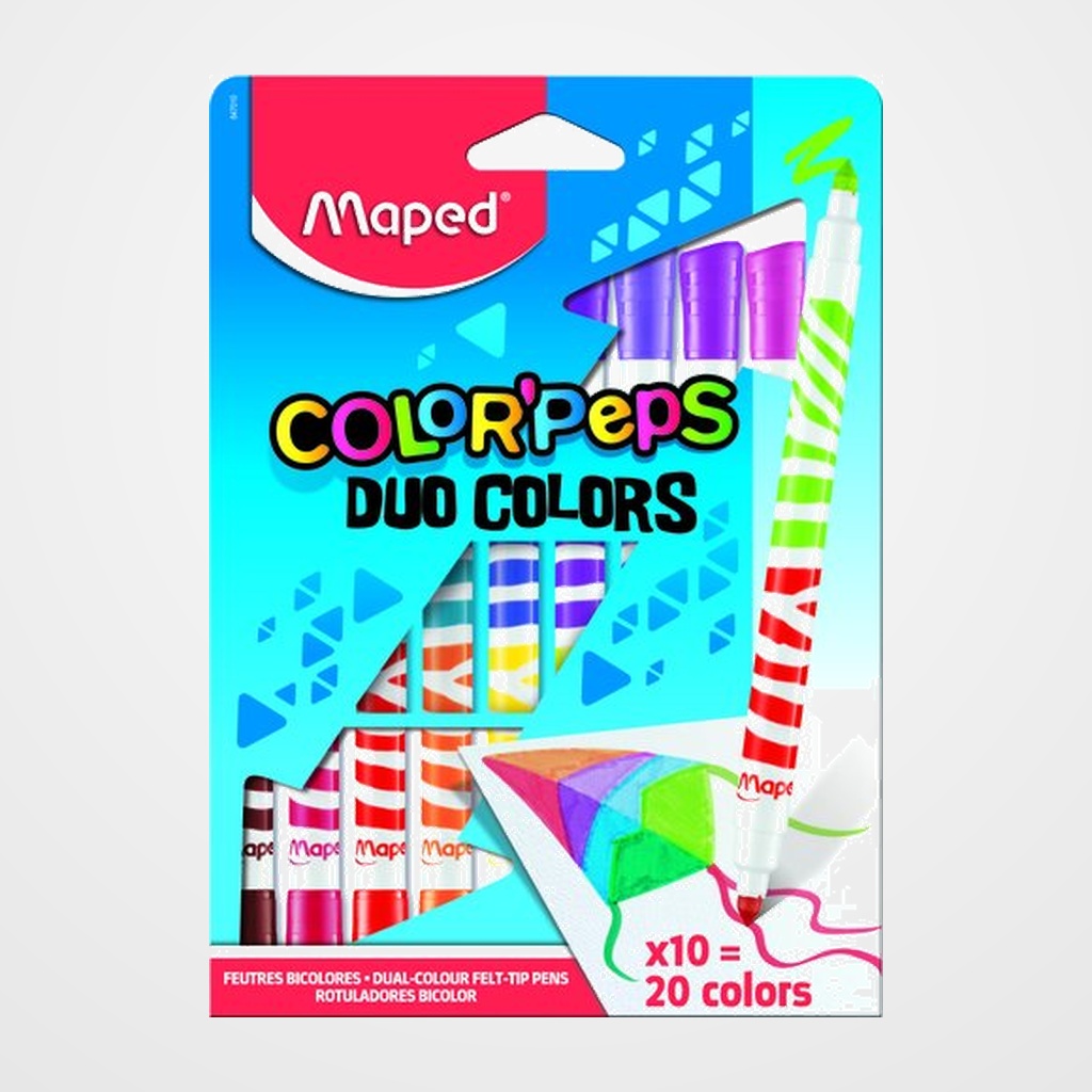 ROTULADOR FIBRA MAPED COLOR´PEPS DUO ESTUCHE de 10