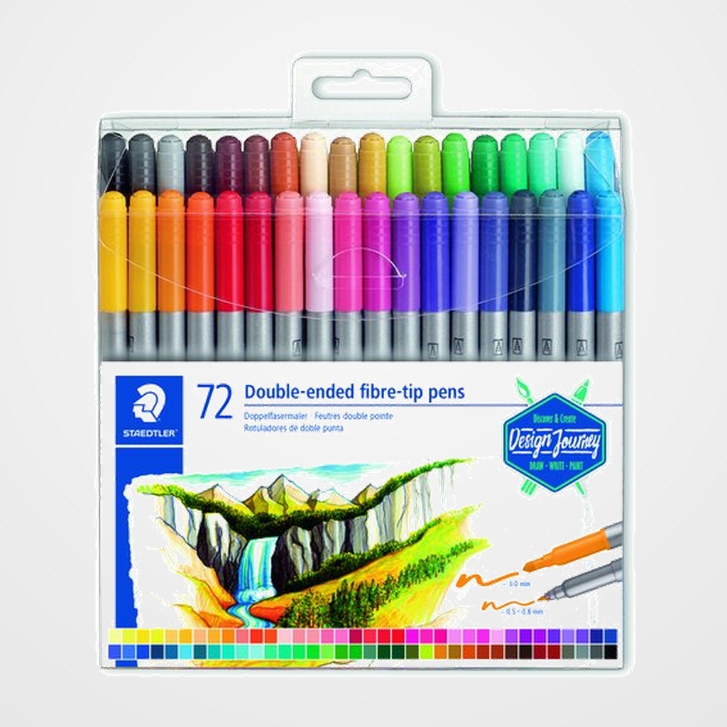 ROTULADOR FIBRA STAEDTLER 3200 DESIGN JOURNEY DOBLE PUNTA ESTUCHE de 72