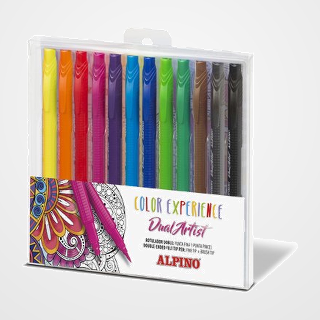 ROTULADOR FIBRA ALPINO COLOR EXPERIENCE DUAL ARTIST estuche de 12