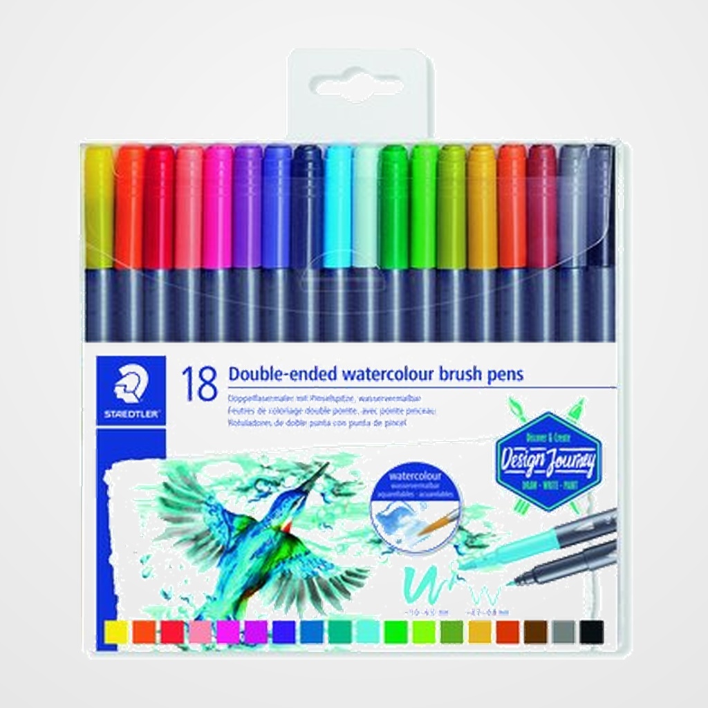 ROTULADOR FIBRA STAEDTLER 3001 DESIGN JOURNEY DOBLE PUNTA ESTUCHE de 18
