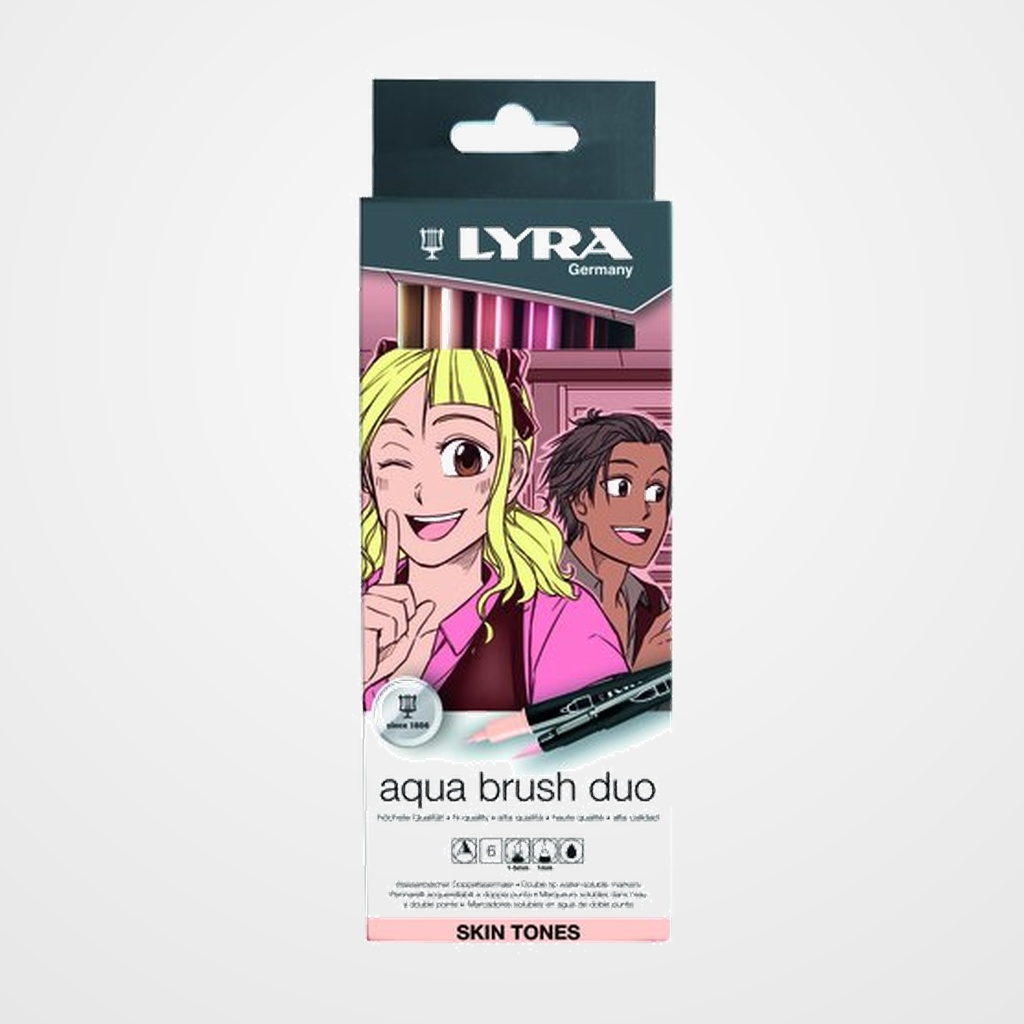ROTULADOR LYRA AQUA BRUSH DUO SKIN TONE ESTUCHE de 6