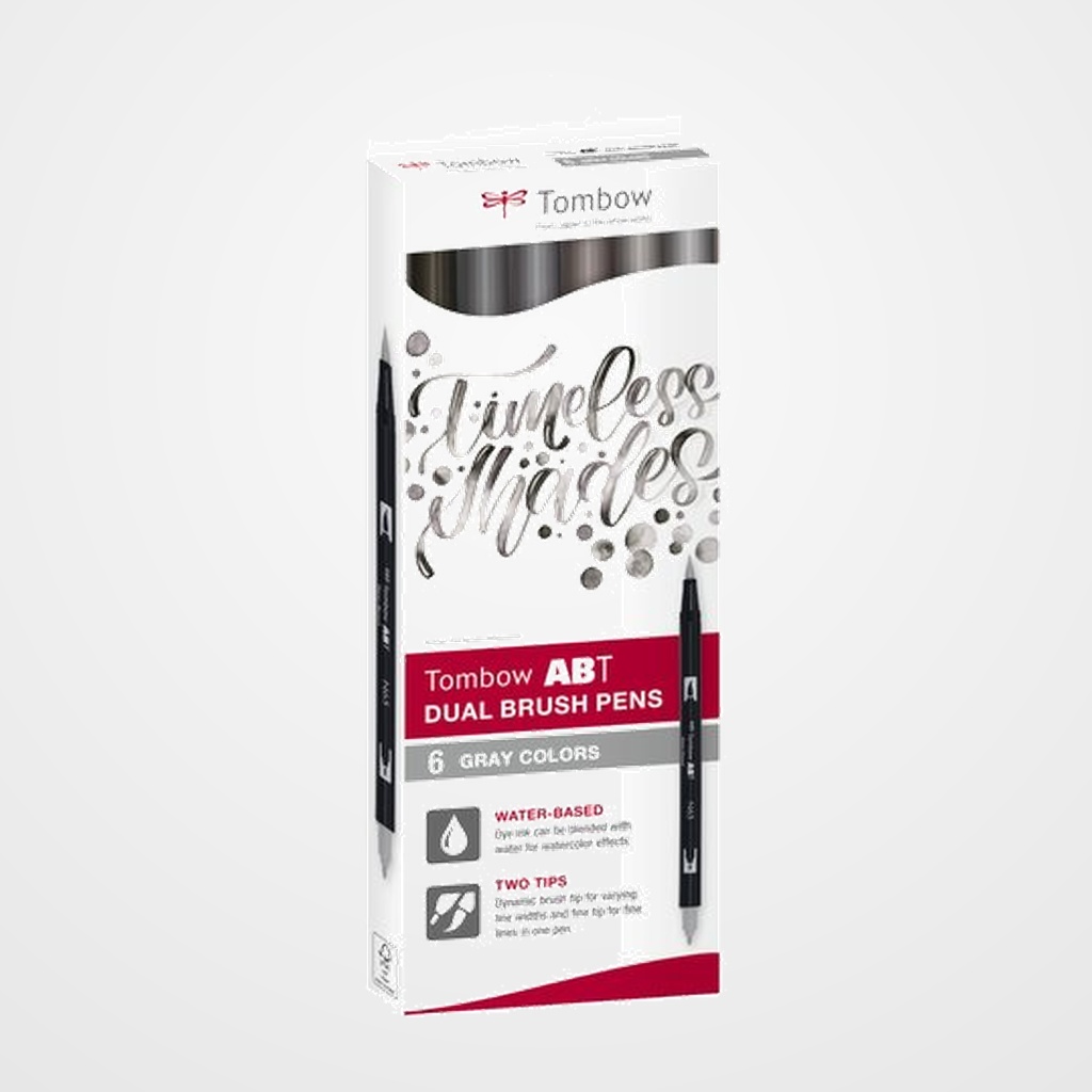 ROTULADOR TOMBOW DOBLE PUNTA PINCEL ESTUCHE DE 6 (Caja carton)