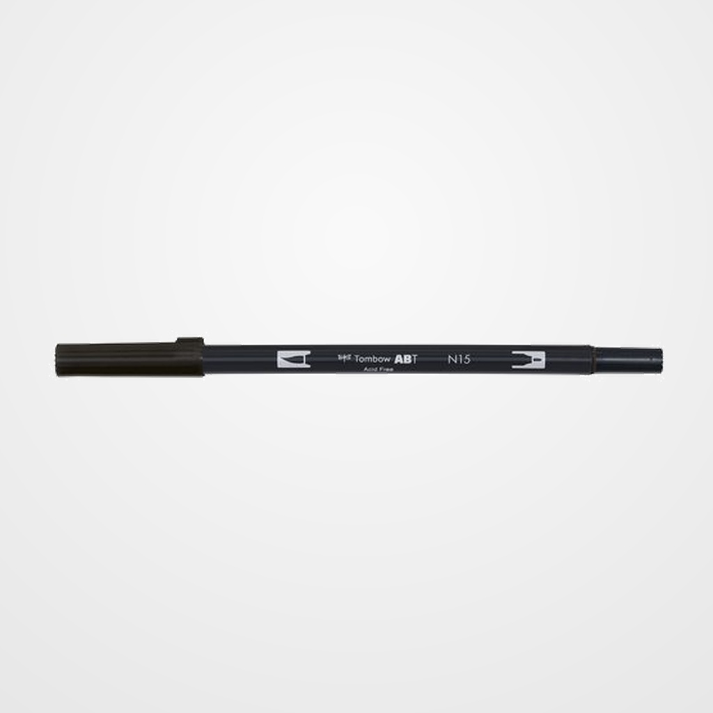 ROTULADOR TOMBOW DOBLE PUNTA PINCEL NEGRO